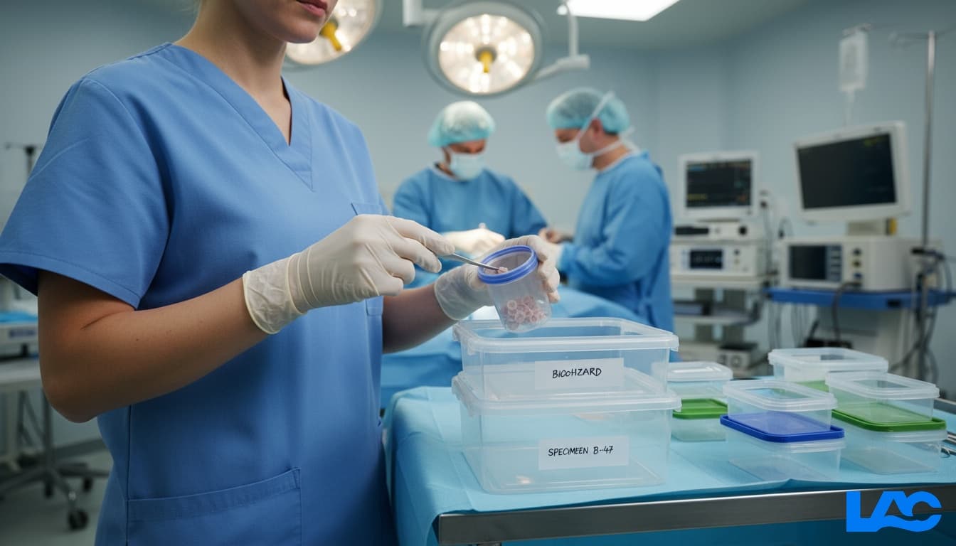 High-quality medical storage containers by LAC Health for secure healthcare supply management