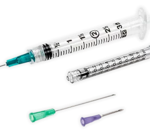 SYRINGES WITH NEEDLES