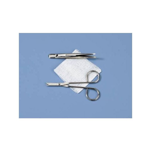 Sterile Suture Removal Kit with Littauer Scissors & 4" Metal Forceps, 718