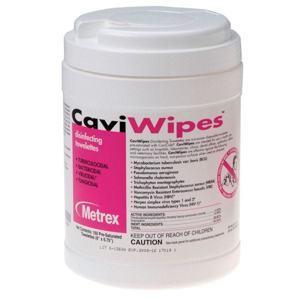 Cavicide CaviWipes XL Surface Wipes, 65/Canister