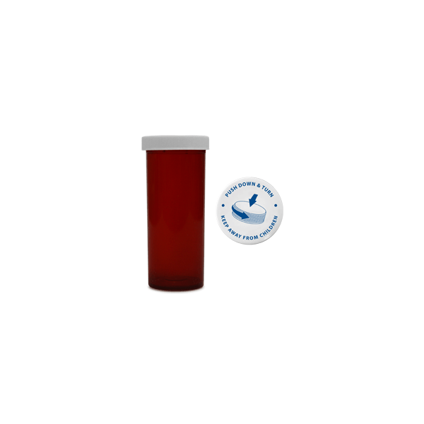 Colored Capsule Bottle - 20 Dram - Red Colored