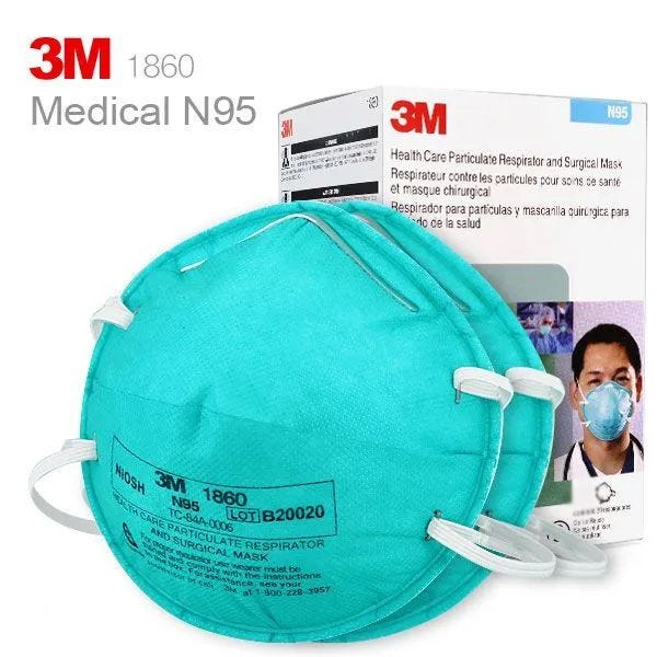 3M™ N95 1860 Health Care Particulate Respirator & Surgical Mask 5-Pack