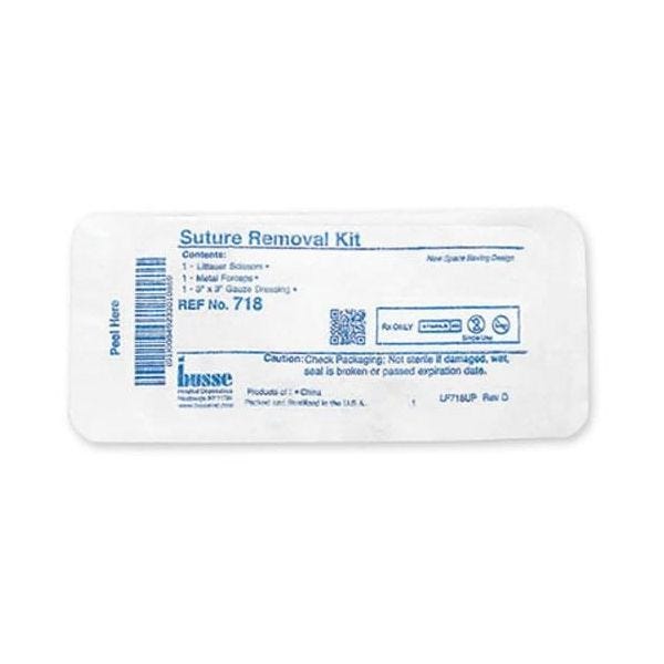 Sterile Suture Removal Kit with Littauer Scissors & 4" Metal Forceps, 718