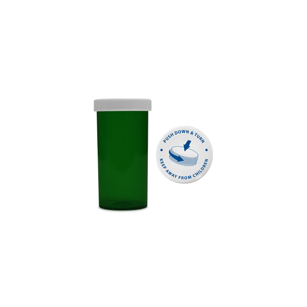 Colored Capsule Bottle - 16 Dram - Green Colored