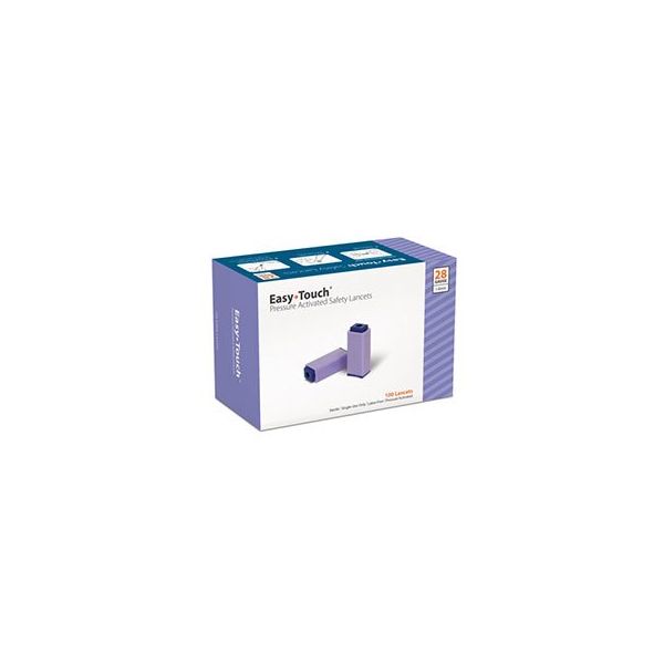Easy Touch 28g Pressure Activated Lancets Box of 100