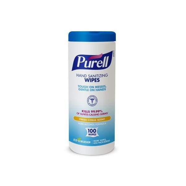 Purell Hand Sanitizing Wipes, 100 wipes per Canister