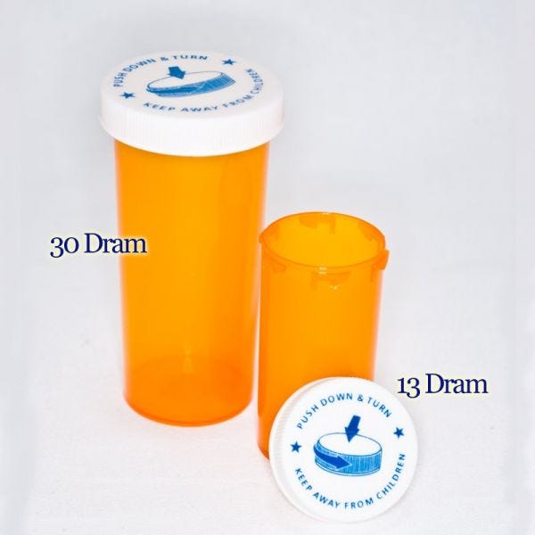 Colored Capsule Bottle - 20 Dram - Amber Colored