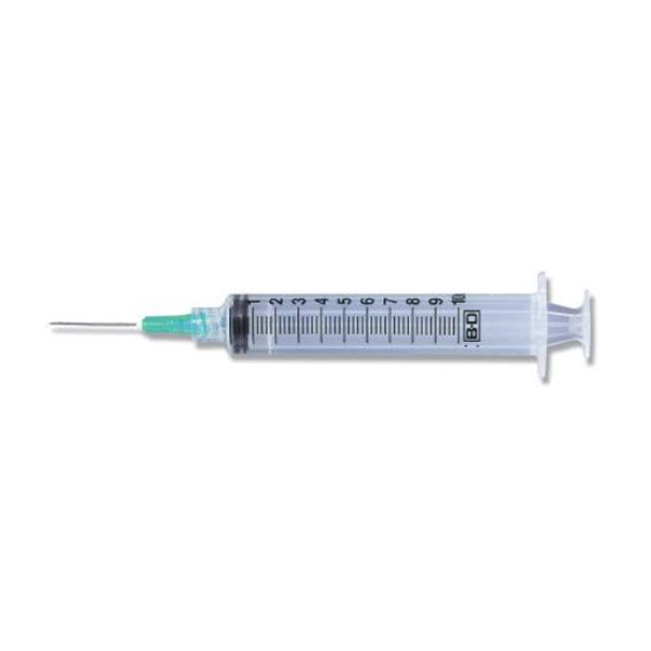 BD Luer-Lok 10mL with 20g x 1.5" needle, 100/BX, 309645