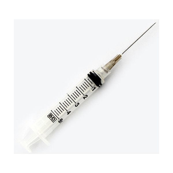 BD Luer-Lok 5mL with 22g x 1.5" needle, 100/BX
