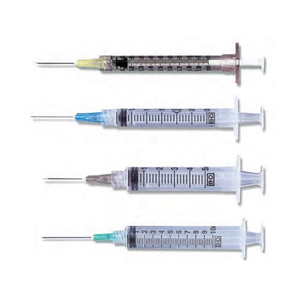 BD Luer-Lok Syringe with PrecisionGlide Needle, Box of 100