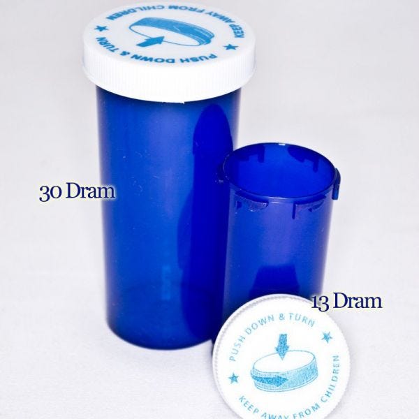 Veterinary-Colored Capsule Bottles-Blue-30 Dram