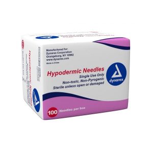 Dynarex Sterile Hypodermic Needle, Box of 100