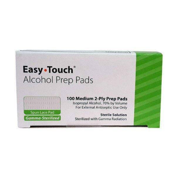 Easy Touch Alcohol Prep Pads, Box of 100