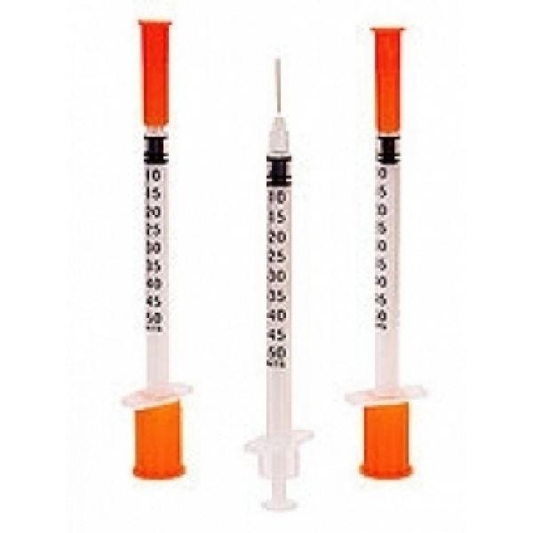 Exel Veterinary U-40 Diabetic Syringe, 0.5cc x 29g x 1/2", BX 100