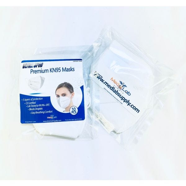 Ultra Spec Premium KN95 Masks. USA Lab Tested @ 97+% Filtration Efficiency. Pack of 10. As Low  As $.59/Mask.