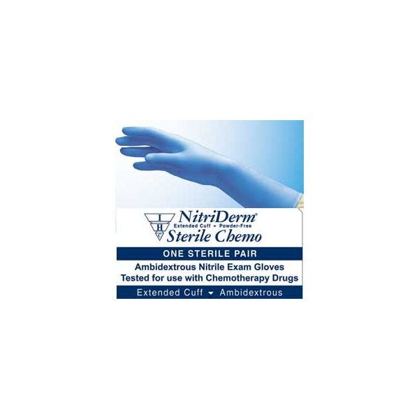 NitriDerm Sterile Nitrile Medical Exam Gloves, Powder-free, each pair individually sealed.  Sizes: S, M, L, & XL