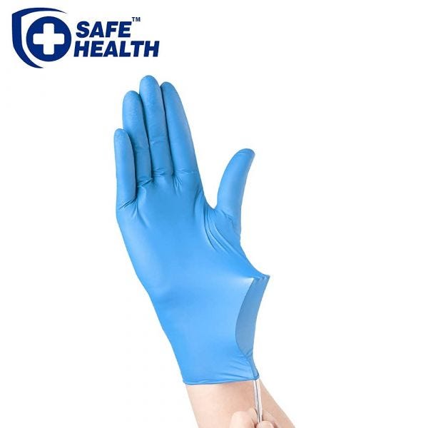 Safe Health (same as Superieur Gloves) Blue 100% Nitrile Exam Grade Gloves, 4 mil. Box of 100, Sizes: Small-XLarge