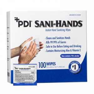PDI Sani-Hands Instant Hand Sanitizing Wipes, Size: 5" x 8", 100 Individually Wrapped Wipes per Box