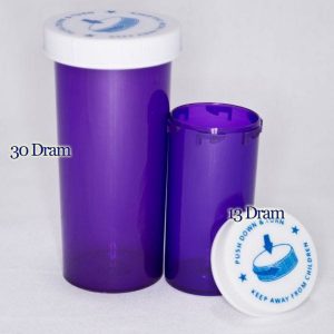 Colored Capsule Bottle - 30 Dram - Violet Colored