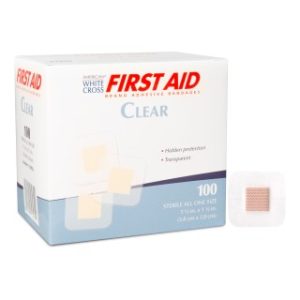 Clear Adhesive Bandages 1-12 x 1-12 - 100BX  12 BXCS - 1308033