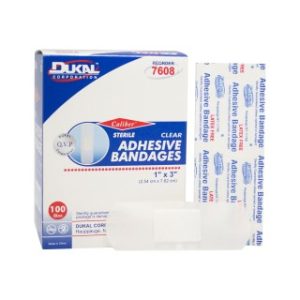Clear Adhesive Bandages  1 x 3  100BX  24 BXCS - 7608