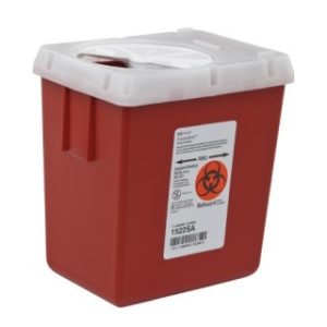 Container Sharps 2.2qt Polypropylene Red Clear Phlebotomy EA  60 EACA - 1522SA