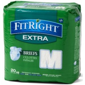 FitRight Extra Briefs, Medium (32 - 42'', 81 - 107cm), 20 EA/BG, 4 BG/CS