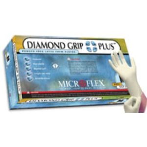 Glove Exam PF Latex Large Natural Color Diamond Grip Plus 100Bx  10 BXCA - DGP-350-L