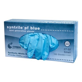 GLOVE NITRILE PF BLUE SYNTRILE MED 100BX 10BXCA - 27-34