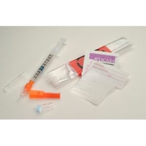 KIT ARTERIAL BLOOD GAS COLLECTION 1ML SYRINGE 25G X 58IN & 23G X 1IN 7IU DRY LIHEP ALCOHOL PREP POVIDONE PREP ICE BAG SURE LOK NEEDLE PROTECTION STERILE (100CS) - 4640LH