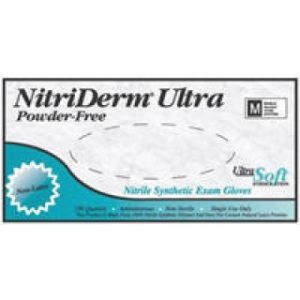 Nitriderm Ultra Blue Nitrile Medium 100Bx  10 BXCA - 157200