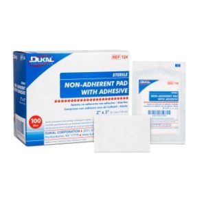Non Adherent Pad with Adhesive 2 x 3  Sterile - 1PK  100BX  24 BXCS - 124