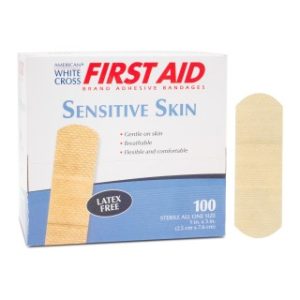 Sensitive Skin Adhesive Bandages 1 x 3  100BX  12 BXCS - 89115