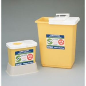 SharpSafety Chemotherapy Container  Hinged Lid  Yellow  12 Gallon - 8931