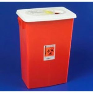 SharpSafety Sharps Container Slide Lid  Red 18 Gallon 5  Case - 8938