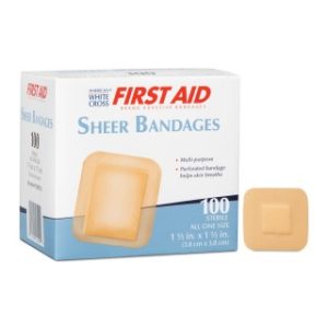 Sheer Adhesive Bandages 1-12 x 1-12  100BX  12 BXCS - 1309033