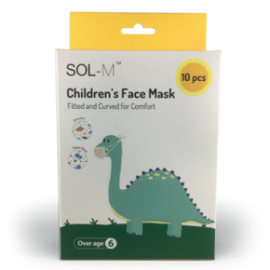 Sol-M Children's Dinosaur Flat-Fold Mask  500CS - MSK048