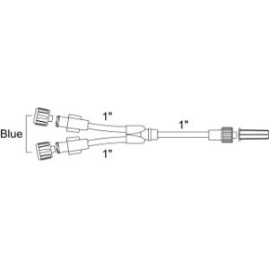Standard Bore Bifurcated Extension  Non-Vented Blue Caps  Male Luer Lock  50CS - MX456L