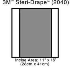 Steri-Drape 2 Incise Drape  Incise Area 28 cm x 41 cm (11 in x 16 18 in)  Incise Drape  10BX - 2040