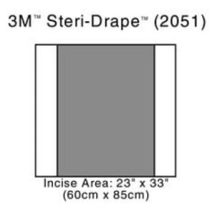 Steri-Drape 2 Incise Drape  Incise Area 60 cm x 85 cm (23 12 in x 33 38 in)  10BX  4 BXCS - 2051